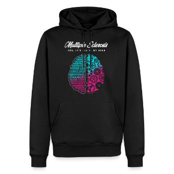 Multiple Sclerosis Consciousness - Men’s Premium Organic Hoodie - black - Front - Nico (187cm)