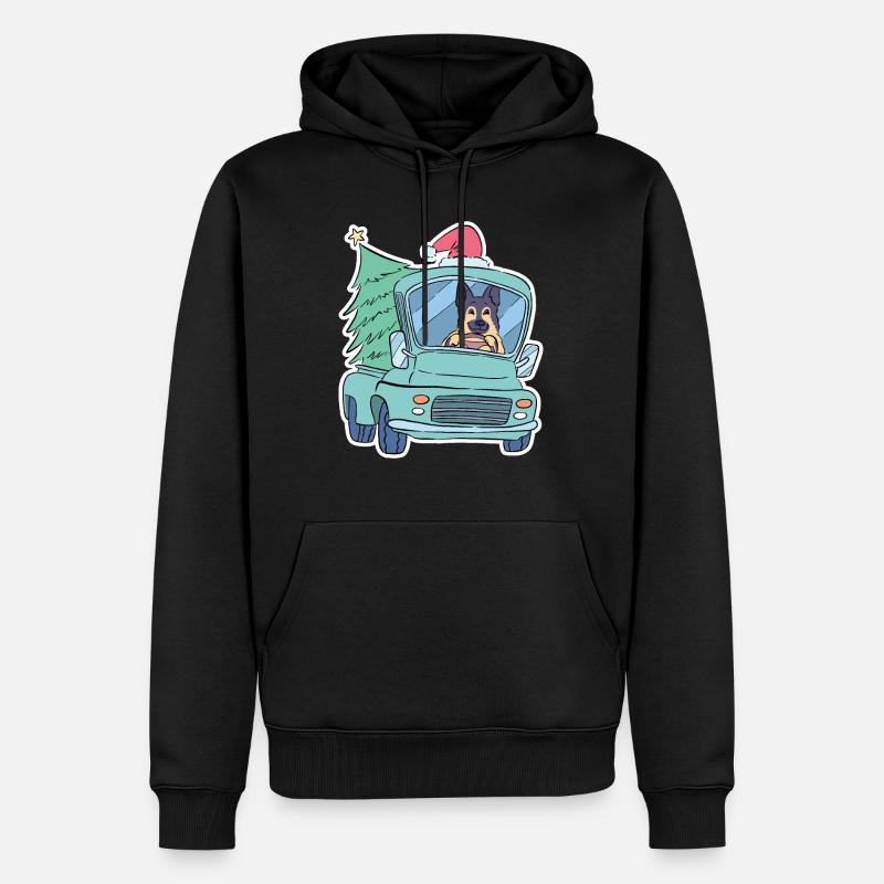 Christmas german shepherd christmas tree - Men’s Premium Organic Hoodie - black