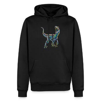 Velociraptor - Sweat à capuche Premium bio Homme - noir - Devant - Nico (187cm)