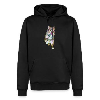 Border Collie - Sweat à capuche Premium bio Homme - noir - Devant - Nico (187cm)
