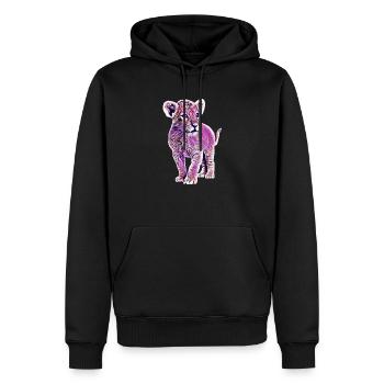 Lion - Sweat à capuche Premium bio Homme - noir - Devant - Nico (187cm)