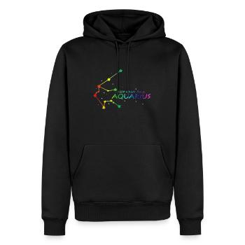Constellation du Verseau - Sweat à capuche Premium bio Homme - noir - Devant - Nico (187cm)