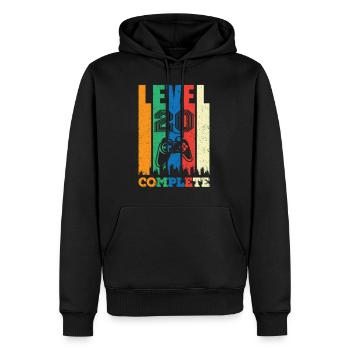 Niveau 20 Complètement 20 ans 20 ans 20 ans Gebur - Sweat à capuche Premium bio Homme - noir - Devant - Nico (187cm)