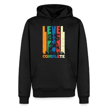 Niveau 25 Complètement 25 ans 25 ans 25 ans - Sweat à capuche Premium bio Homme - noir - Devant - Nico (187cm)