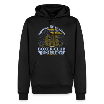66 aventures - moteurs de Bavière - Sweat à capuche Premium bio Homme - noir - Devant - Nico (187cm)