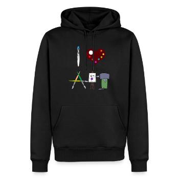 Artiste professeur d'art - Sweat à capuche Premium bio Homme - noir - Devant - Nico (187cm)