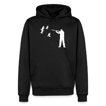 Chasse canard canard chasse chasseur tir cadeau - Sweat à capuche Premium bio Homme - noir - Devant - Nico (187cm)