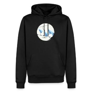 Skilift Winter Berge Bügellift Ankerlift Vintage - Männer Premium Bio Hoodie - Schwarz - Vorne - Nico (187cm)