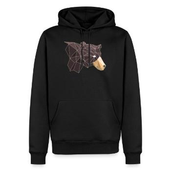 Bear Bear Polygon Brown Bear Grizzly Camping - Men’s Premium Organic Hoodie - black - Front - Nico (187cm)