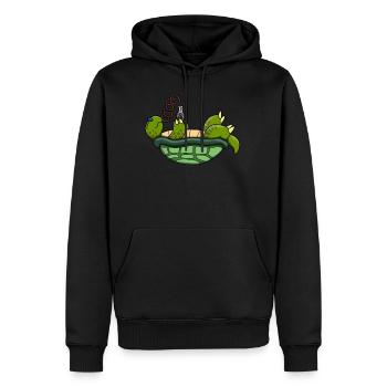 Schildkröte Trinken Soda Meer Urlaub Geschenk - Männer Premium Bio Hoodie - Schwarz - Vorne - Nico (187cm)