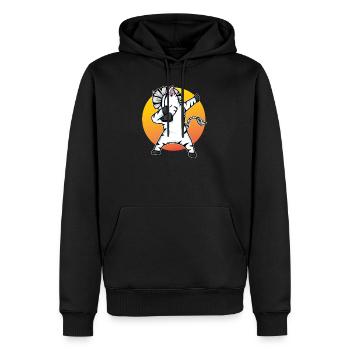 Dabbing Zebra Lustig Dab Tanz Geschenk Geburtstag - Männer Premium Bio Hoodie - Schwarz - Vorne - Nico (187cm)