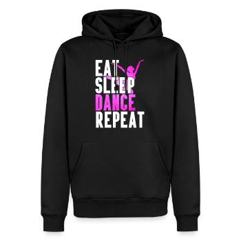 Food Sleep Dance Repetition - Men’s Premium Organic Hoodie - black - Front - Nico (187cm)