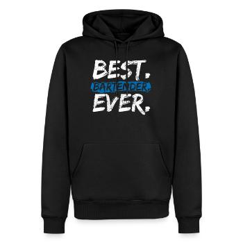 Barkeeper - Männer Premium Bio Hoodie - Schwarz - Vorne - Nico (187cm)