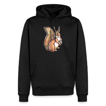 Écureuil roux - Sweat à capuche Premium bio Homme - noir - Devant - Nico (187cm)