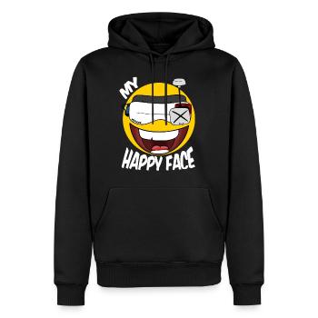 FPV DRONE MY HAPPY FACE - Men’s Premium Organic Hoodie - black - Front - Nico (187cm)