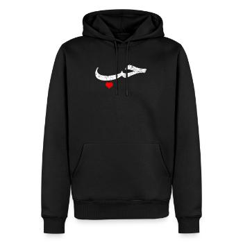 "Amour" en lettres arabes Halal Arab - Sweat à capuche Premium bio Homme - noir - Devant - Nico (187cm)