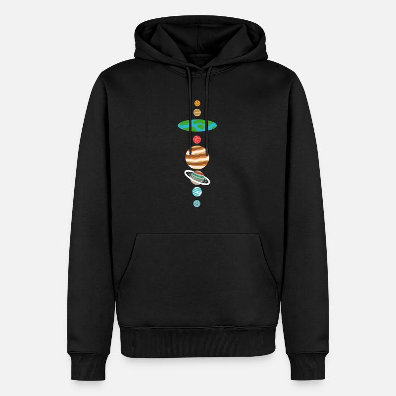 Flache Erde I Flatearther - Männer Premium Bio Hoodie - Schwarz