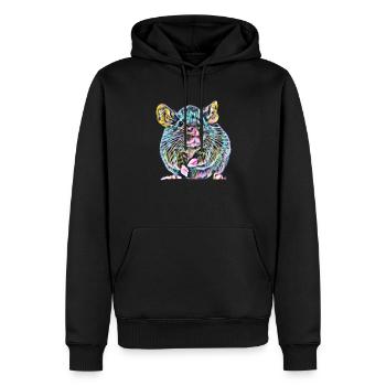 Rat - Sweat à capuche Premium bio Homme - noir - Devant - Nico (187cm)