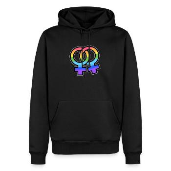 LGBT Flagge Lesbenstolz - Männer Premium Bio Hoodie - Schwarz - Vorne - Nico (187cm)