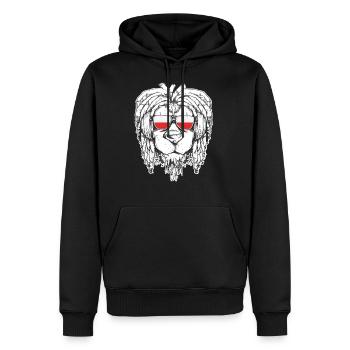 Rasta Biker Patriot Löwe Polen Geschenk Geburtstag - Männer Premium Bio Hoodie - Schwarz - Vorne - Nico (187cm)