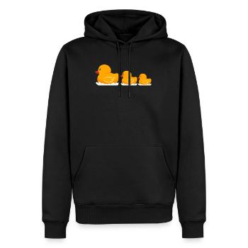 Enten Gummi-Ente - Männer Premium Bio Hoodie - Schwarz - Vorne - Nico (187cm)