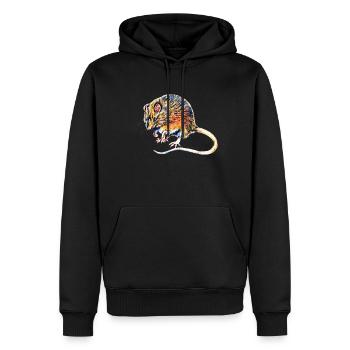 Ratte - Männer Premium Bio Hoodie - Schwarz - Vorne - Nico (187cm)