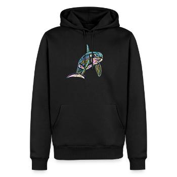 Orca - Sweat à capuche Premium bio Homme - noir - Devant - Nico (187cm)