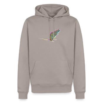 Rat - Sweat à capuche Premium bio Homme - taupe - Devant - Nico (187cm)