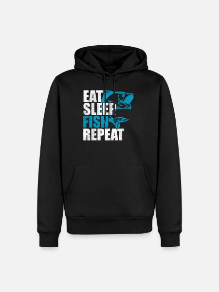 Eat sleep fish repetition - Men’s Premium Organic Hoodie - black