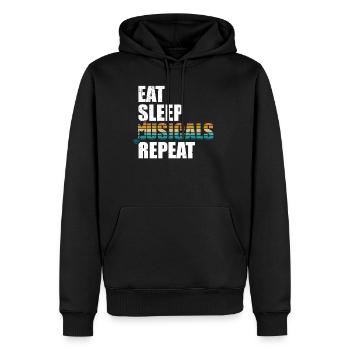 Répétez les comédies musicales pour manger pour dormir - Sweat à capuche Premium bio Homme - noir - Devant - Nico (187cm)