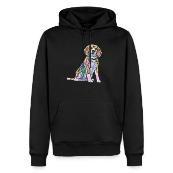 Beagle - Sweat à capuche Premium bio Homme - noir - Devant - Nico (187cm)