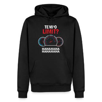 Limite de vitesse les automobilistes excès de vitesse accélèrent les caméras - Sweat à capuche Premium bio Homme - noir - Devant - Nico (187cm)