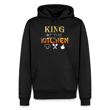 Chef Chef Chef Cuisine cadeau de cuisine - Sweat à capuche Premium bio Homme - noir - Devant - Nico (187cm)