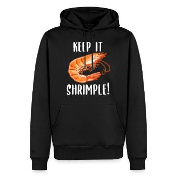 Gardez-le crevettes! Amateurs de fruits de mer - Sweat à capuche Premium bio Homme - noir - Devant - Nico (187cm)