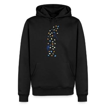 Cadeau de t-shirt grimpeur rocher - Sweat à capuche Premium bio Homme - noir - Devant - Nico (187cm)