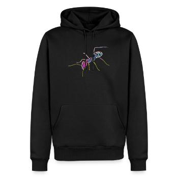 Fourmi - Sweat à capuche Premium bio Homme - noir - Devant - Nico (187cm)