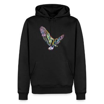 Adler - Männer Premium Bio Hoodie - Schwarz - Vorne - Nico (187cm)