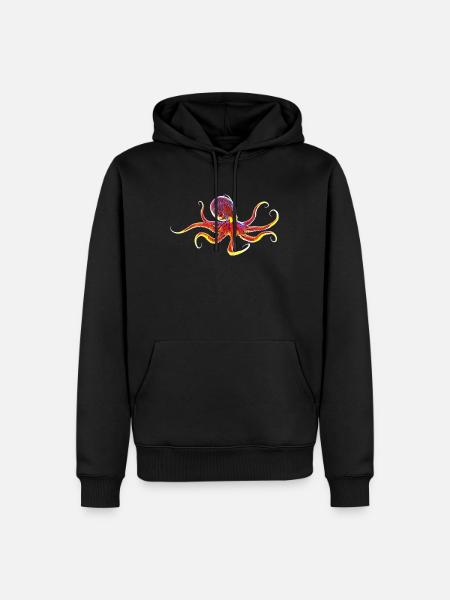 Octopus - Männer Premium Bio Hoodie - Schwarz