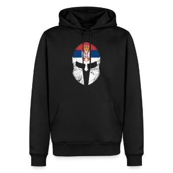 Serbien Serbische Flagge - Männer Premium Bio Hoodie - Schwarz - Vorne - Nico (187cm)