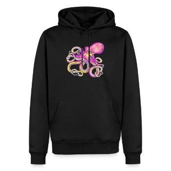 Octopus - Männer Premium Bio Hoodie - Schwarz - Vorne - Nico (187cm)