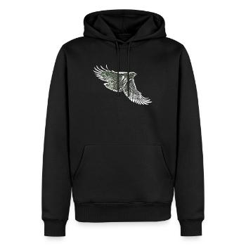 Falke - Männer Premium Bio Hoodie - Schwarz - Vorne - Nico (187cm)
