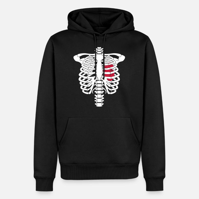 Squelette cœur - Sweat à capuche Premium bio Homme - noir