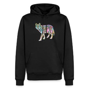 Loup - Sweat à capuche Premium bio Homme - noir - Devant - Nico (187cm)