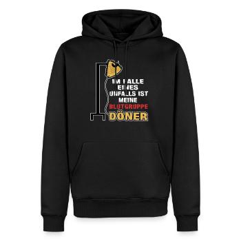 Meine Blutgruppe ist Döner - Männer Premium Bio Hoodie - Schwarz - Vorne - Nico (187cm)