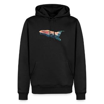 Baleine à bosse - Sweat à capuche Premium bio Homme - noir - Devant - Nico (187cm)