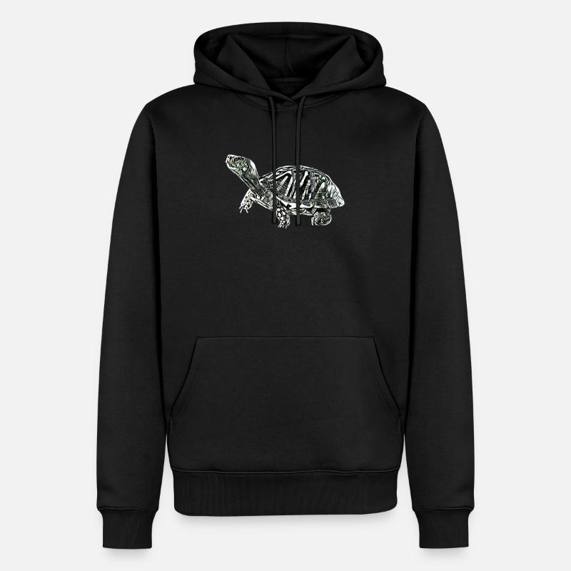 Tortue - Sweat à capuche Premium bio Homme - noir