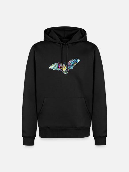 Fledermaus - Männer Premium Bio Hoodie - Schwarz