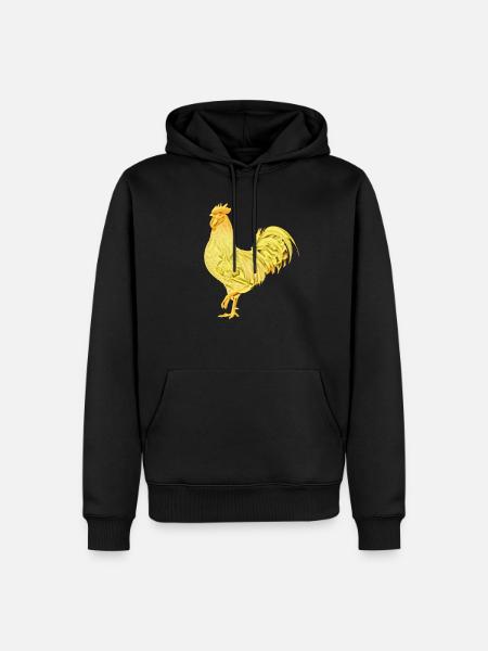 Hahn - Männer Premium Bio Hoodie - Schwarz