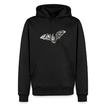 chauve-souris - Sweat à capuche Premium bio Homme - noir - Devant - Nico (187cm)