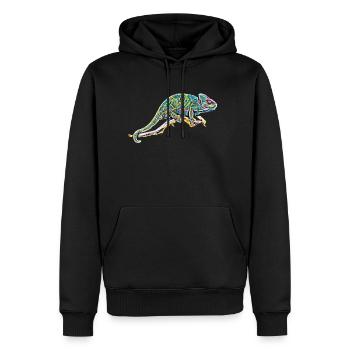 caméléon - Sweat à capuche Premium bio Homme - noir - Devant - Nico (187cm)